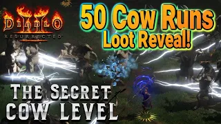 50 Hell Cow Runs, BEST Loot Drop Highlights! (Diablo 2: Resurrected 300% Magic Find)