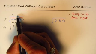 Special Division to Find Square Root of Numbers without Calculator