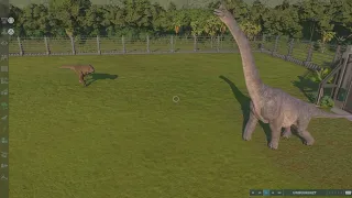 Jurassic World Evolution 2 Tyrannosaurus Rex vs. Brachiosaurus