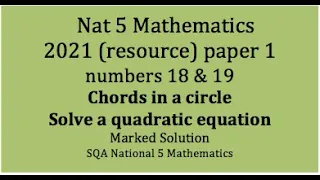 2021 SQA Nat 5 Mathematics Paper 1: nos. 18 & 19