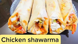 chicken shawarma recipe at home | chicken shawarma with red sauce & white sauce | Mek Kitchen