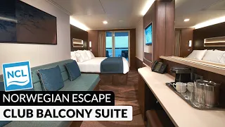 Norwegian Escape | Club Balcony Suite with Larger Balcony M6 Full Tour & Review 4K | NCL Cruises