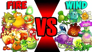 Team Plant FIRE vs WIND - Who Will Win? - PvZ 2 Team Plant Vs Team Plant