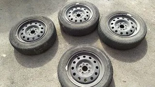 Замена зимних колес на Лада Калина.Replacement of winter wheels on Lada Kalina.