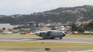 RARE RAF AIRBUS A400M | Windy Landing RWY 34 Wellington Intl