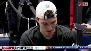 Blue Jackets goalie Elvis Merzlikins explains why he fought with Tom Wilson