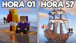 Passei a NOITE em um RAFT REALISTA no Minecraft - O FILME