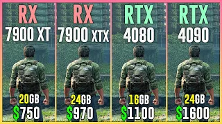 RX 7900 XT vs RX 7900 XTX vs RTX 4080 vs RTX 4090 - Test in 12 Games