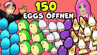 150 EGGS AUSPACKEN! Kaan, Dania & Claudio öffnen über 100 Eier in Adopt Me!