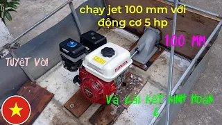 turbo jet 100 mm chế thuyền với động cơ 5 hp#jetboat #minijet #turbojet #jetsurf