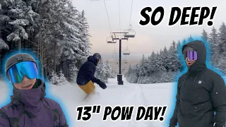 Snowboarding 13" POW DAY at Snowshoe Mountain!