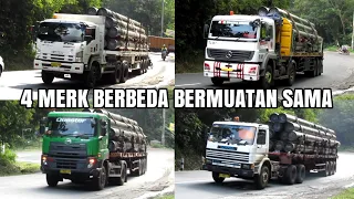 Muatan Nya Sama Tapi Di Angkut 4 Merk Dan Jenis Truk Berbeda, Alhasil Cara Nanjak Nya Pun Berbeda