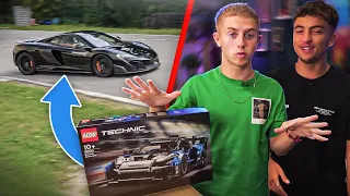 LE PREMIER A CONSTRUIRE UNE MCLAREN LEGO CONDUIT UNE VRAI MCLAREN SUR CIRCUIT ! (et gage extrême)