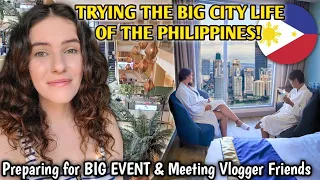 TRYING THE LUXURIOUS LIFE OF MANILA & BGC! Prepairing for our BIG EVENT & Meeting Vlogger Friends
