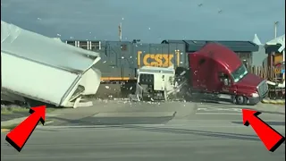 Total IDIOTS TRUCKS, CARS VS TRAINS - Worst Train hit Truck & Car - TRAIN DERAILMENT