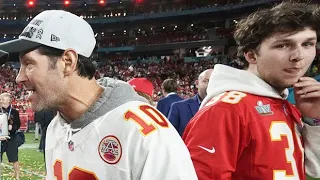 Paul Rudd & Son Jack, 17, Can’t Stop Smiling As They Celebrate Chiefs Super Bowl Win On The Field
