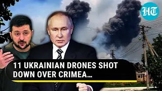 Zelensky’s Sinister Plot Foiled: Russian Forces Down 11 Drones Over Crimea, Ammunition Depot Hit