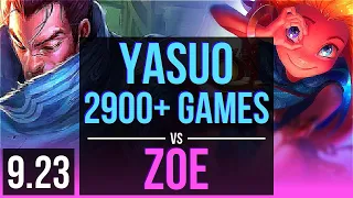 YASUO vs ZOE (MID) | 3.6M mastery points, 2900+ games | NA Master | v9.23