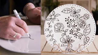 How to use Ceramic Marker Pens to Decorate a Plate