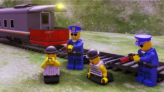 lego robbery train fail - lego city cartoon - choo choo train kids videos