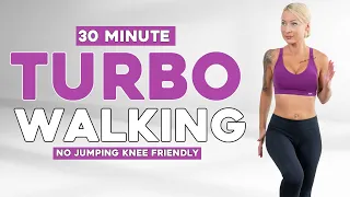 30 MIN TABATA TURBO WALKING No Jumping Knee Friendly For Weight Loss