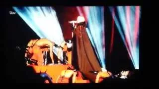 Madonna Falls down stairs LIVE Brit Awards 2015