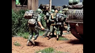 Vietnam War Diorama "Hang on, bro."  1/35.