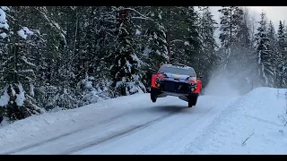 Thierry Neuville Rally Sweden 2024 test Hyundai i20 Rally1 BIG JUMPS