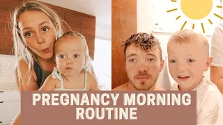 Realistic morning routine as a pregnant mom with 2 toddlers + 21week BUMPdate