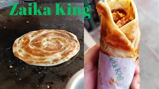 Zaika King👑 famous Kathi Chicken roll😋🔥 Desi style Making Street touch always ❤️ #kathiroll #rolls