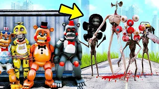 ANIMATRONICS PODEM VENCER TODOS VILÕES SIRENHEAD JUNTOS? | GTA V Five Nights at Freddy's