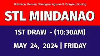 STL MINDANAO RESULT TODAY 10:30AM DRAW May 24, 2024 Friday DRAW RESULT 1ST DRAW