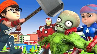 Scary Teacher 3D || Team Super hero vs Zombie protect the city before the incident transform animal