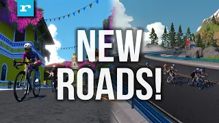 BIG Zwift update! First Ride On 19km Of New Roads In Watopia