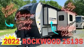 New! 2022 Rockwood 2513S Mini Lite with Outside Kitchen - Awesome Couples Coach!
