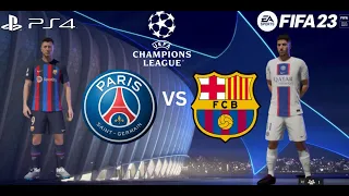 FIFA 23 - PSG vs Barcelona ft. Messi, Hernandez and Asensio - UEFA Champions League Gameplay - PS4