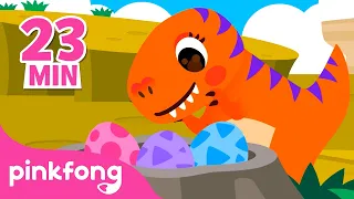 Bayi T-Rex Ganas Punya Telur-telur | Kumpulan lagu dinosaurus | Kartun Anak | Pinkfong & Baby Shark