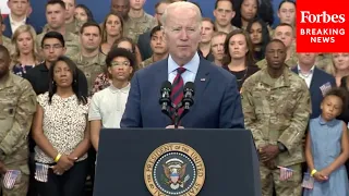 Biden Speaks To Military Service-Members And Their Families At Fort Liberty
