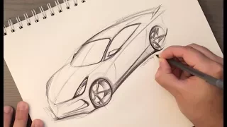 How to Sketch a Car in Perspective Using Just a Pen (Start with an egg)