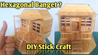 It's really easy | how to make a hexagonal house from ice cream sticks | Diy Popsicle stick Craft