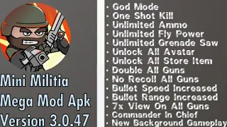 NEW UPDATE!! MINI MILITIA 3.0.47 MEGA MOD APK 100% LATEST | Shenji