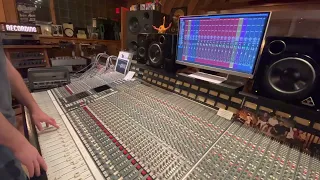 Mixing on the SSL 4000E console at the legendary, Studio 4 Recording