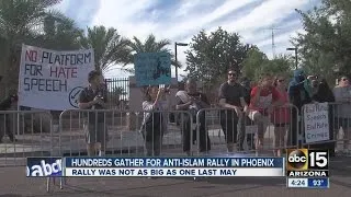 Hundreds gather for anti-Islam rally in Phoenix