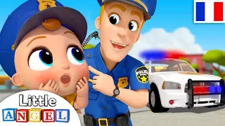 Bébé conduit une voiture de police | Comptines pour Bébé | Little Angel Français