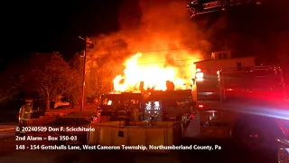 20240509 Inferno w/collapse engulfs structures, West Cameron Township, Pennsylvania 2nd Alarm - Full