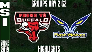 PVB vs FW Highlights | MSI 2019 Group Stage Day 2 | Phong Vu Buffalo vs Flash Wolves