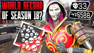 INSANE ASH 33 KILLS & 6588 DMG WORLD RECORD OF SEASON 18? (Apex Legends Gameplay)