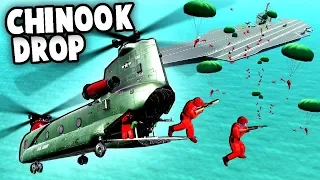 CHINOOK Paradrop To Take Over The Carrier! MISSION IMPOSSIBLE! (Ravenfield Best Mods Gameplay)