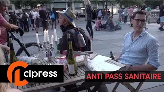 Terrasse sauvage contre le pass sanitaire : la police intervient (13 août 2021, Paris)