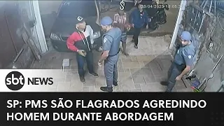 SP: PMs são flagrados agredindo homem durante abordagem | #SBTNewsnaTV (01/05/23)